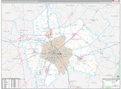 Lexington-Fayette Metro Area Wall Map Premium Style 2026